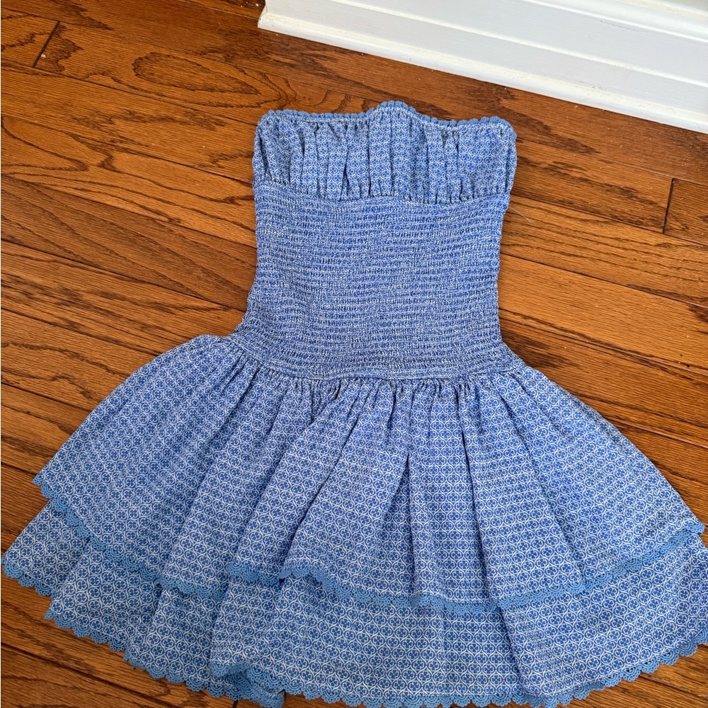 Strapless Blue Dress
